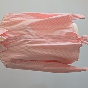 Chico's Coral Striped Blouse. Chico's SIZE 2****NEVER WORN*****